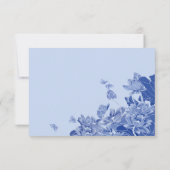 Classic Elegant Dusty Blue Flower Chinoiserie RSVP (Achterkant)