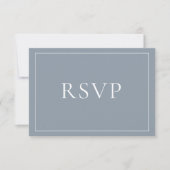 Classic Elegant Dusty Blue Script RSVP (Voorkant)