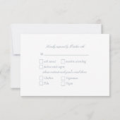Classic Elegant Dusty Blue Script RSVP Kaartje (Achterkant)