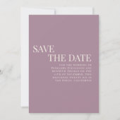 Classic Elegant Dusty Paars Wedding Couple Foto Save The Date (Voorkant)
