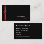 Classic Elegant Floating Monogram Square Visitekaartje (Voorkant / Achterkant)