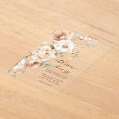 Classic Elegant Floral Acrylic Wedding Invitation Acryl Uitnodigingen (Laagn)