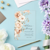Classic Elegant Floral Acrylic Wedding Invitation Acryl Uitnodigingen (Insitu (Huwelijk))