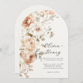 Classic Elegant Floral Arch Wedding Invitation Kaart (Voorkant / Achterkant)