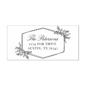 Classic Elegant Floral Lijst retouradres Zelfinktende Stempel (Design)