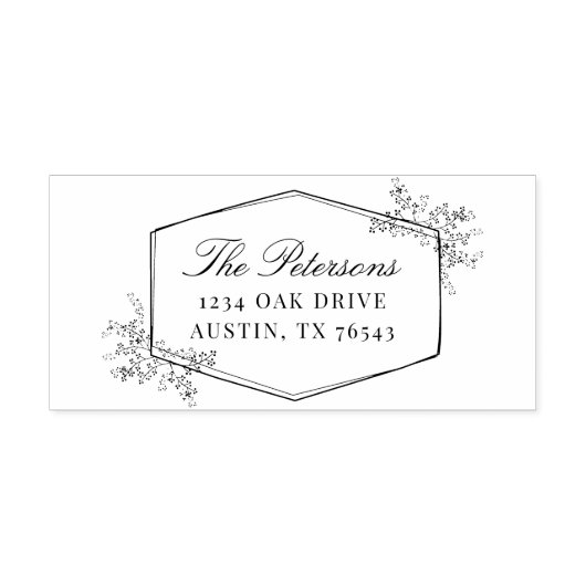 Classic Elegant Floral Lijst retouradres Zelfinktende Stempel (Design)