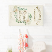 Classic Elegant Floral Vrijgezellenfeest Welkom Spandoek (Insitu)