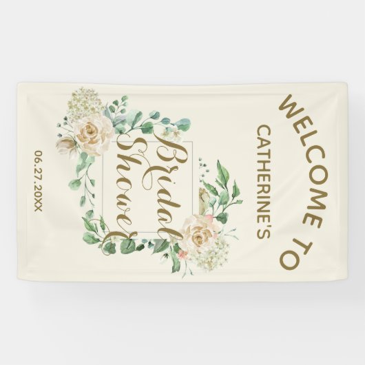 Classic Elegant Floral Vrijgezellenfeest Welkom Spandoek (Horizontaal)