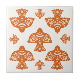 Classic elegant folk art birds Italian  Tegeltje