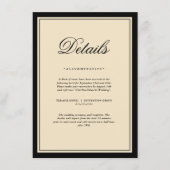 Classic Elegant Frame Wedding Details Enclosure  Informatiekaartje (Voorkant)