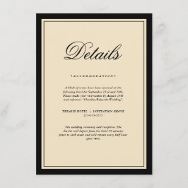 Classic Elegant Frame Wedding Details Enclosure  Informatiekaartje