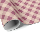 Classic Elegant Gingham Plaid in Muted Mauve Cadeaupapier (Rol Hoek)