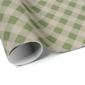 Classic Elegant Gingham Plaid in Sage Green Cadeaupapier (Rol Hoek)
