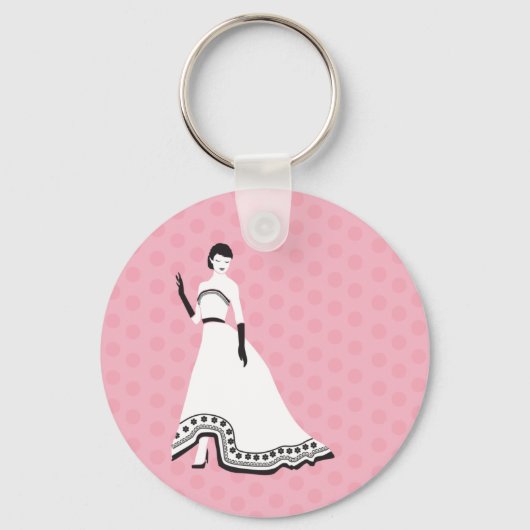 Classic Elegant Girl Sleutelhanger (Voorkant)