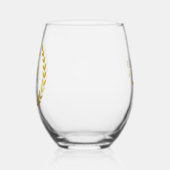 Classic Elegant Gold Krans Jubileum Datum Naam Wijnglas Zonder Voet (Links)