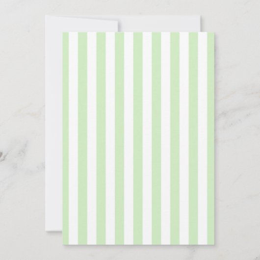 Classic Elegant Green Stripes Baby Shower Kaart (Achterkant)