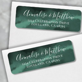 Classic Elegant Green Wedding Retouradres Etiket