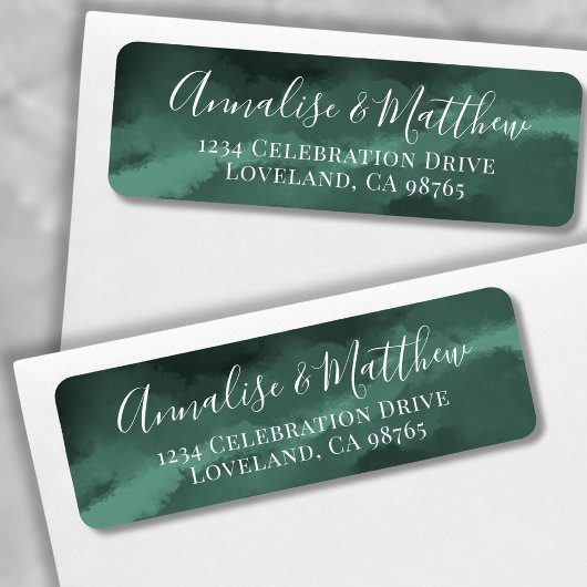 Classic Elegant Green Wedding Retouradres Etiket