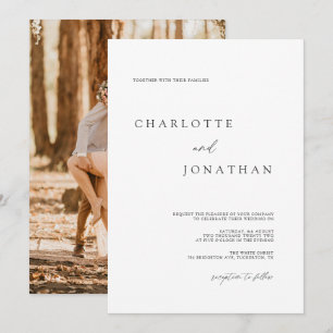 Classic Elegant Hand Geschreven foto bruiloft Kaart