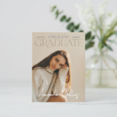 Classic & Elegant Headline Foto Afstudeerder Aanko Briefkaart (Staand voorkant)