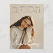 Classic & Elegant Headline Foto Afstudeerder Aanko Briefkaart (Voorkant)