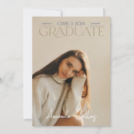 Classic & Elegant Headline Photo Grad Announcement Kaart