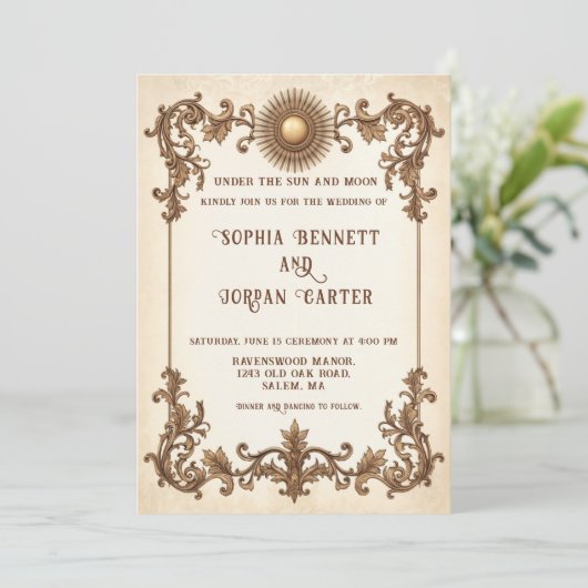 Classic Elegant Huwelijksuitnodiging Kaart (Staand voorkant)