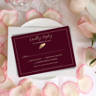 Classic & Elegant I Bulgaars Roos I Bruiloft RSVP Kaartje
