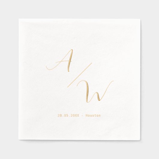 Classic Elegant Initialen Folie bruiloft Folie Servetten (Voorkant)