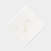 Classic Elegant Initialen Folie bruiloft Servetten (Rechts)