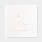 Classic Elegant Initialen Folie bruiloft Servetten (Voorkant)