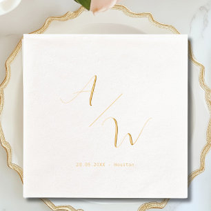 Classic Elegant Initialen Folie bruiloft Servetten