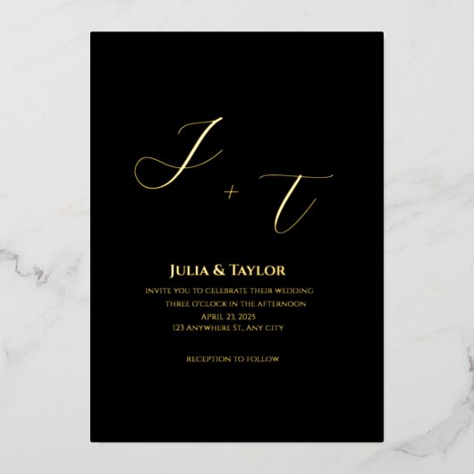 Classic Elegant Invitation Folie Uitnodiging (Voorkant)