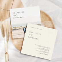 Classic Elegant Ivory Photo Square Weddenschap