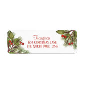 Classic Elegant kerstGreenery Mailing Etiket (Voorkant)