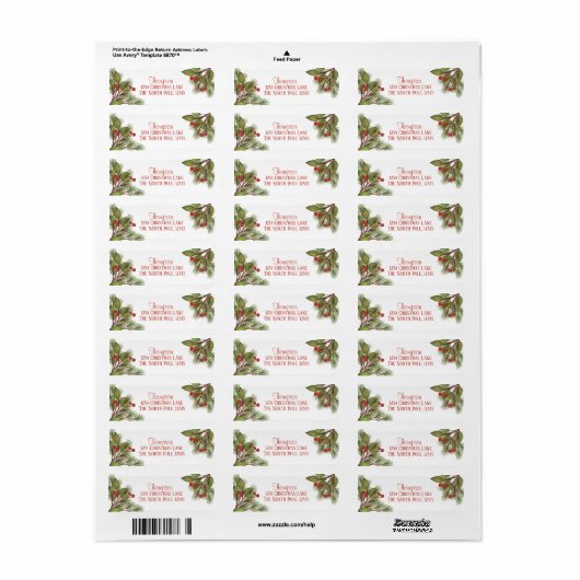 Classic Elegant kerstGreenery Mailing Etiket (Full Sheet)