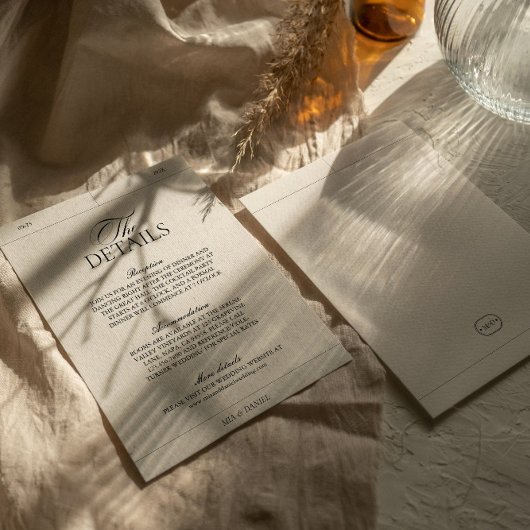 Classic Elegant  Label trouwgegevens Informatiekaartje