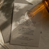 Classic Elegant Label trouwgegevens Informatiekaartje