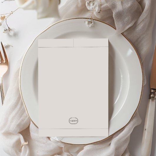 Classic Elegant Lichtgrijs label bruiloft Menu