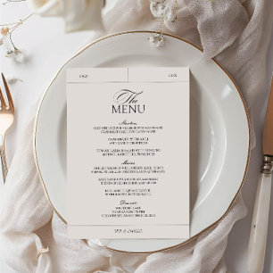 Classic Elegant Lichtgrijs  label bruiloft Menu