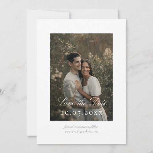 Classic Elegant Minimalist DIY Wedding Save The Date (Achterkant)