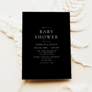 Classic Elegant minimalistisch zwart Baby shower Kaart