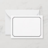 Classic Elegant Monogram Black White Two Border Notitiekaartje (Achterkant)