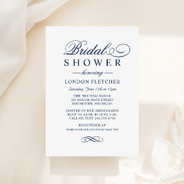 Classic Elegant Navy Blue Wedding Vrijgezellenfees Kaart