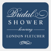 Classic Elegant Navy Blue Wedding Vrijgezellenfees Vierkante Sticker (Voorkant)