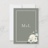 Classic Elegant Olijf Waterverf Bloemen Save The Date (Achterkant)