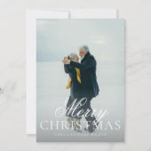 Classic Elegant Paar Foto Kerst Kaart (Voorkant)