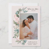 Classic Elegant Painted Floral 2 Foto | Blush Save The Date (Voorkant)