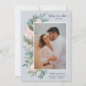 Classic Elegant Painted Floral 2 Foto | Dusty Save The Date (Voorkant)