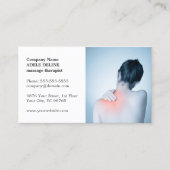Classic Elegant Photo Massage Therapist Visitekaartje (Voorkant)